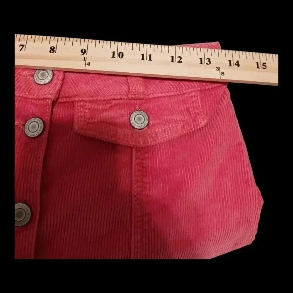 SO corduroy Mid Rise Women Mini Skirt Salmon Rose 5/W27 - Picture 8 of 8